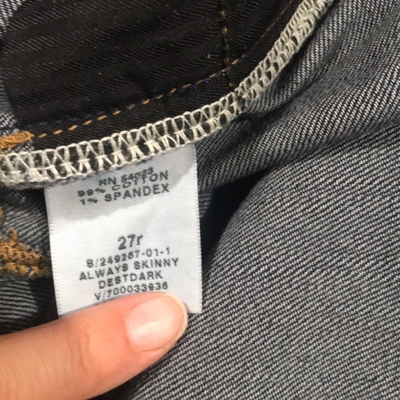 GAP 1969 DarkWash Distressed Always Skinny Jeans - Picture 8 of 11